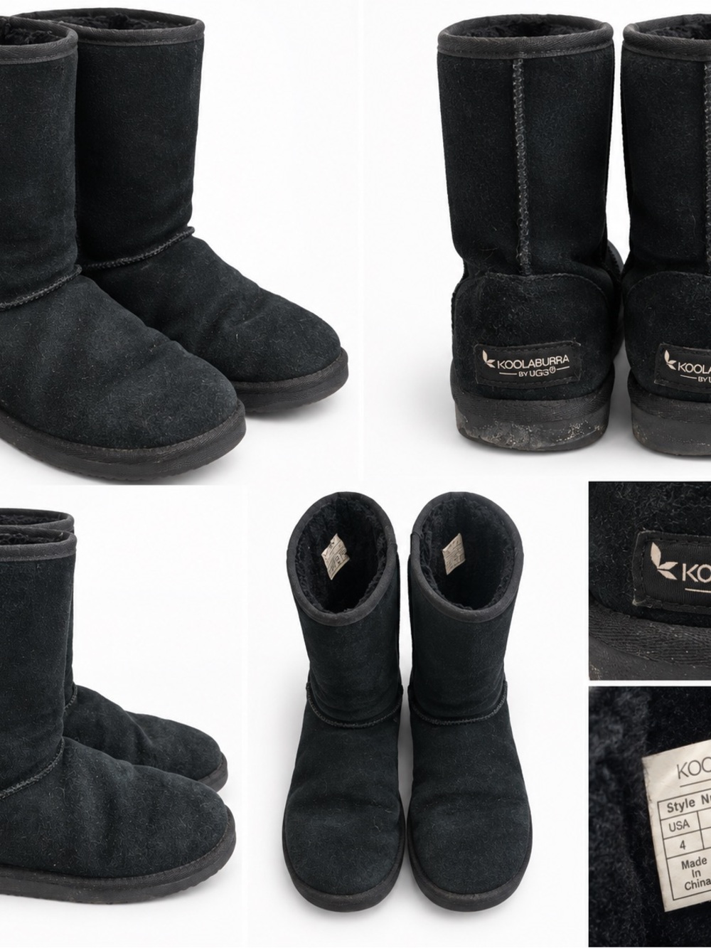 Koolaburra Kids Black Suede Shearling Boots